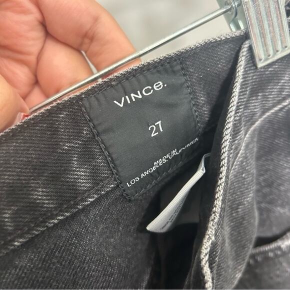 Vince High Waist Vintage Straight Jeans Distressed Black Size 27 - Picture 12 of 13